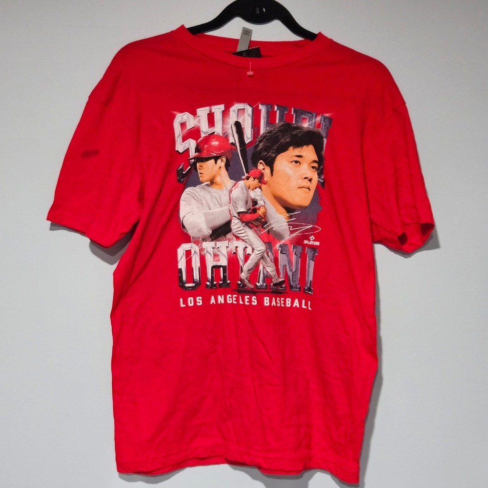 Shohei Ohtani Los Angeles Baseball Graphic T Shirt Red Men's Size Medium READ‎